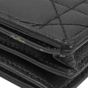 クリスチャン・ディオール Christian Dior カナ―ジュ コンパクト S01780NMJ ブラック レザー 二つ折り財布 ゴールド金具 黒 チャーム付き