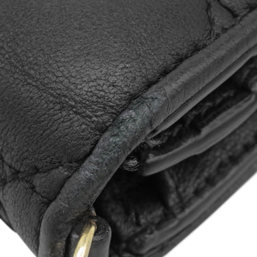 クリスチャン・ディオール Christian Dior カナ―ジュ コンパクト S01780NMJ ブラック レザー 二つ折り財布 ゴールド金具 黒 チャーム付き