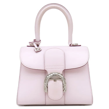 デルヴォー DELVAUX ブリヨン ミニ ロゴ バックル シルクラベンダー ボックスカーフ 2WAYバッグ シルバー金具 薄紫 ハンドバッグ ショルダー