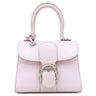 デルヴォー DELVAUX ブリヨン ミニ ロゴ バックル シルクラベンダー ボックスカーフ 2WAYバッグ シルバー金具 薄紫 ハンドバッグ ショルダー