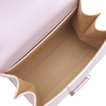 デルヴォー DELVAUX ブリヨン ミニ ロゴ バックル シルクラベンダー ボックスカーフ 2WAYバッグ シルバー金具 薄紫 ハンドバッグ ショルダー