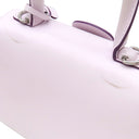 デルヴォー DELVAUX ブリヨン ミニ ロゴ バックル シルクラベンダー ボックスカーフ 2WAYバッグ シルバー金具 薄紫 ハンドバッグ ショルダー