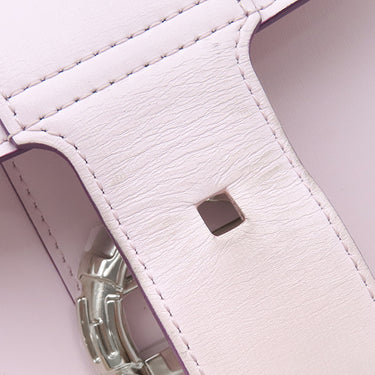 デルヴォー DELVAUX ブリヨン ミニ ロゴ バックル シルクラベンダー ボックスカーフ 2WAYバッグ シルバー金具 薄紫 ハンドバッグ ショルダー