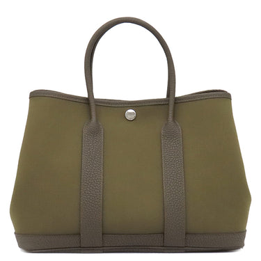 エルメス HERMES ガーデンパーティーTPM 30 ヴェールオリーブ×ヴェールロデン トワルオフィシエ ネゴンダ トートバッグ シルバー金具 新品 未使用 2026年製