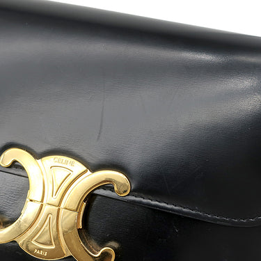 セリーヌ CELINE ティーン トリオンフ バッグ 188423 ブラック カーフ ショルダーバッグ ゴールド金具 黒