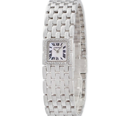 腕時計 カルティエ Cartier パンテール ミニ リュバン WG3002T8 クオーツ レディース K18WG無垢 純正ダイヤ 白 シェル スクエア