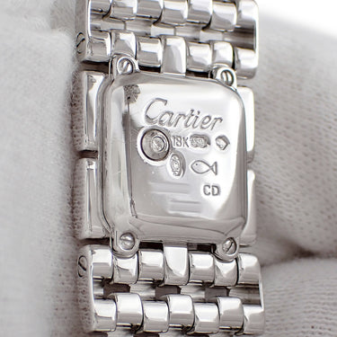 腕時計 カルティエ Cartier パンテール ミニ リュバン WG3002T8 クオーツ レディース K18WG無垢 純正ダイヤ 白 シェル スクエア