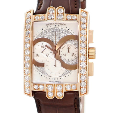 腕時計 ハリーウィンストン Harry Winston アヴェニュー C クロノグラフ 330/MCA 自動巻き メンズ K18PG無垢 純正ダイヤ シェル