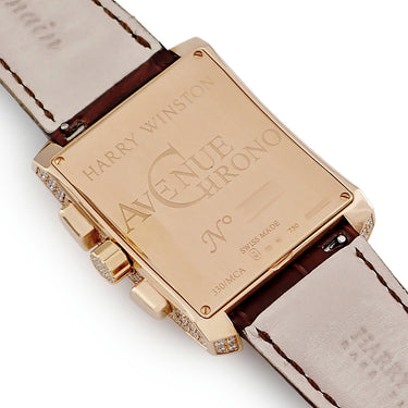 腕時計 ハリーウィンストン Harry Winston アヴェニュー C クロノグラフ 330/MCA 自動巻き メンズ K18PG無垢 純正ダイヤ シェル