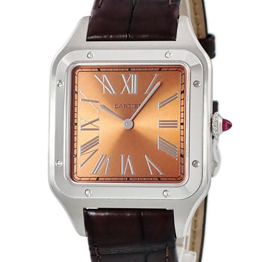 腕時計 カルティエ Cartier サントス デュモン XL WGSA0113 手巻き メンズ 新品同様 Pt950無垢 プラチナ コッパー スクエア 限定