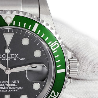 腕時計 ロレックス ROLEX サブマリーナー デイト 16610LV Y番 自動巻き メンズ Y番 グリーンサブ ファット4 ビッグスイス 黒 緑