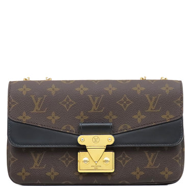 ルイヴィトン LOUIS VUITTON サック マルソー M46126 モノグラム×ノワール モノグラムキャンバス レザー ショルダーバッグ ゴールド金具 チェーンショルダー
