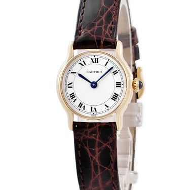 腕時計 カルティエ Cartier リヴィエラ 82722200 手巻き レディース OH済 K18YG無垢 ホワイト 青針 ローマン ヴィンテージ