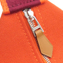エルメス HERMES ブリッド ア ブラック PM オレンジ トワルシェブロン ポーチ シルバー金具 ハンドバッグ バニティ トワルH