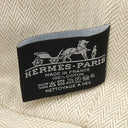 エルメス HERMES ブリッド ア ブラック PM オレンジ トワルシェブロン ポーチ シルバー金具 ハンドバッグ バニティ トワルH