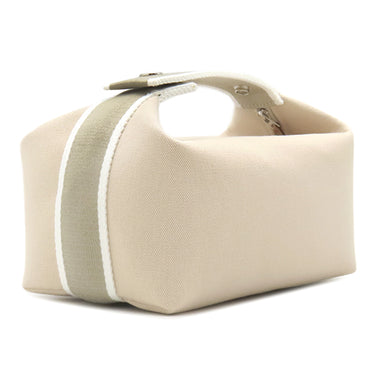 エルメス HERMES ブリッド ア ブラック PM H104222M ナチュラル コットンキャンバス ポーチ シルバー金具 バニティ Hロゴ