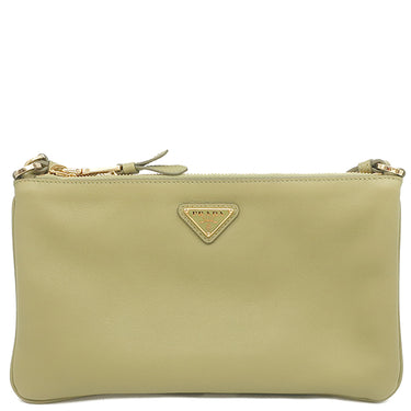 プラダ PRADA トライアングルロゴ ショルダー 1BC238 ピスタチオ グレインレザー ショルダーバッグ ゴールド金具 三角ロゴ