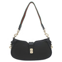 グッチ GUCCI ムーンサイド ショルダー 786015 ブラック カーフ ショルダーバッグ シャンパンゴールド金具 シェリーライン ウェブストライプ