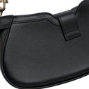 グッチ GUCCI ムーンサイド ショルダー 786015 ブラック カーフ ショルダーバッグ シャンパンゴールド金具 シェリーライン ウェブストライプ