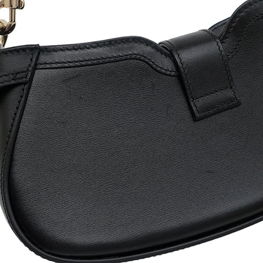 グッチ GUCCI ムーンサイド ショルダー 786015 ブラック カーフ ショルダーバッグ シャンパンゴールド金具 シェリーライン ウェブストライプ