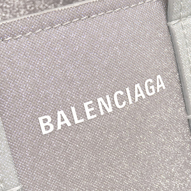 バレンシアガ BALENCIAGA エブリデイ XS ノース サウス 672793 シルバー×パープル キャンバス スパークリングキャンバス 2WAYバッグ シルバー金具 ミニトート ショルダー ラメ