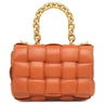 ボッテガヴェネタ BOTTEGA VENETA ザ チェーン カセット 631421 オレンジブラウン ラムスキン ショルダーバッグ ゴールド金具 マキシイントレチャート
