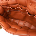 ボッテガヴェネタ BOTTEGA VENETA ザ チェーン カセット 631421 オレンジブラウン ラムスキン ショルダーバッグ ゴールド金具 マキシイントレチャート