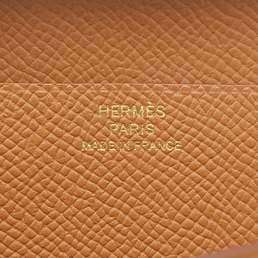 エルメス HERMES ベアンスフレ ゴールド ヴォーエプソン 長財布 ゴールド金具 茶