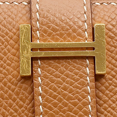 エルメス HERMES ベアンスフレ ゴールド ヴォーエプソン 長財布 ゴールド金具 茶