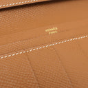 エルメス HERMES ベアンスフレ ゴールド ヴォーエプソン 長財布 ゴールド金具 茶