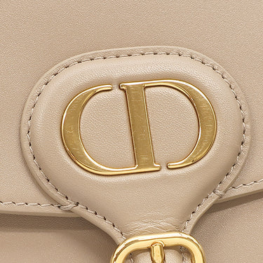 クリスチャン・ディオール Christian Dior ボビー フレーム ショルダー グレージュ レザー ショルダーバッグ ゴールド金具 Bobby スタッズ