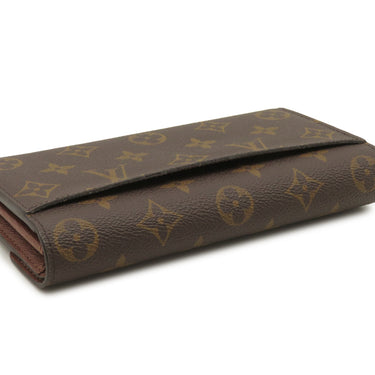 ルイヴィトン LOUIS VUITTON ポルトフォイユ サラ M60531 モノグラム モノグラムキャンバス 長財布 ゴールド金具 茶 フラップ 小銭入れ