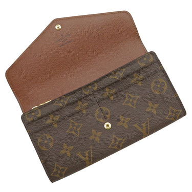 ルイヴィトン LOUIS VUITTON ポルトフォイユ サラ M60531 モノグラム モノグラムキャンバス 長財布 ゴールド金具 茶 フラップ 小銭入れ