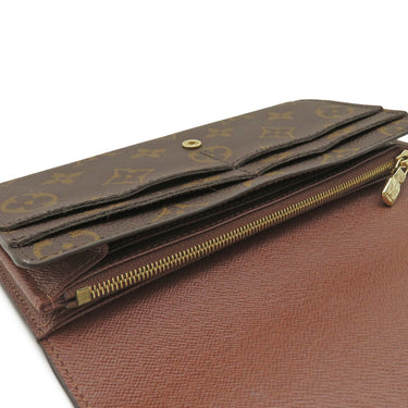 ルイヴィトン LOUIS VUITTON ポルトフォイユ サラ M60531 モノグラム モノグラムキャンバス 長財布 ゴールド金具 茶 フラップ 小銭入れ