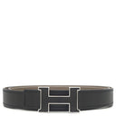 エルメス HERMES コンスタンスH ブラック×エトゥープ ヴォースイフト ヴォーエプソン リザード #80 ベルト シルバー金具 Hバックル リバーシブル リザード