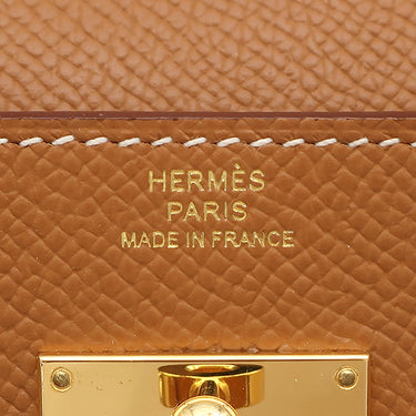 エルメス HERMES ケリーウォレット ロング ゴールド ヴォーエプソン 長財布 ゴールド金具 茶