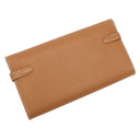 エルメス HERMES ケリーウォレット ロング ゴールド ヴォーエプソン 長財布 ゴールド金具 茶