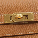エルメス HERMES ケリーウォレット ロング ゴールド ヴォーエプソン 長財布 ゴールド金具 茶