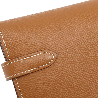 エルメス HERMES ケリーウォレット ロング ゴールド ヴォーエプソン 長財布 ゴールド金具 茶