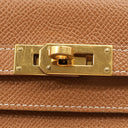 エルメス HERMES ケリーウォレット ロング ゴールド ヴォーエプソン 長財布 ゴールド金具 茶