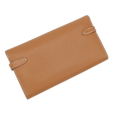 エルメス HERMES ケリーウォレット ロング ゴールド ヴォーエプソン 長財布 ゴールド金具 茶