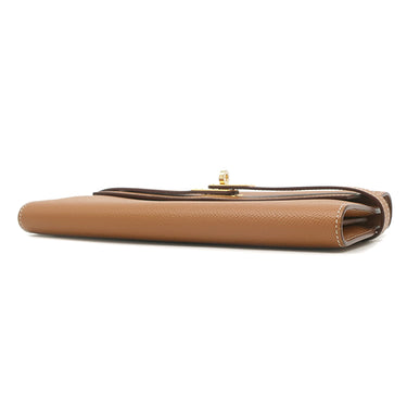 エルメス HERMES ケリーウォレット ロング ゴールド ヴォーエプソン 長財布 ゴールド金具 茶