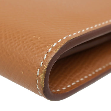 エルメス HERMES ケリーウォレット ロング ゴールド ヴォーエプソン 長財布 ゴールド金具 茶