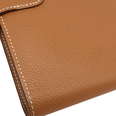 エルメス HERMES ケリーウォレット ロング ゴールド ヴォーエプソン 長財布 ゴールド金具 茶