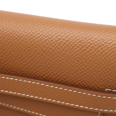 エルメス HERMES ケリーウォレット ロング ゴールド ヴォーエプソン 長財布 ゴールド金具 茶