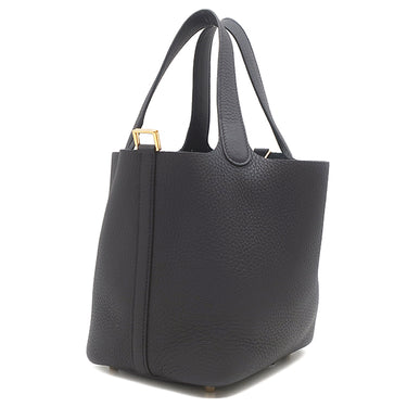 エルメス HERMES ピコタンロック 18 PM キャバン トリヨンクレマンス ハンドバッグ ゴールド金具 紺 2025年製
