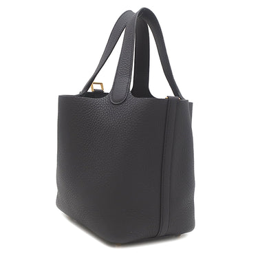 エルメス HERMES ピコタンロック 18 PM キャバン トリヨンクレマンス ハンドバッグ ゴールド金具 紺 2025年製