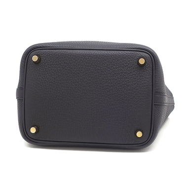 エルメス HERMES ピコタンロック 18 PM キャバン トリヨンクレマンス ハンドバッグ ゴールド金具 紺 2025年製