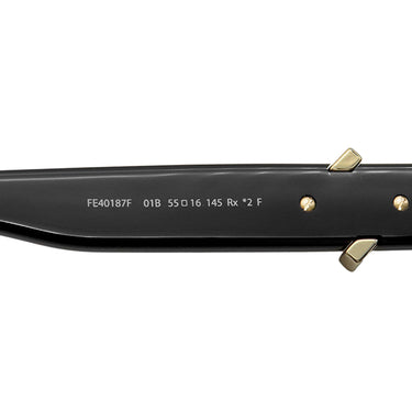 フェンディ FENDI FFダイヤモンド 55□16 FE40187F ブラック プラスチック サングラス ゴールド金具 ウェリントン グレーレンズ グラデーション