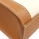 セリーヌ CELINE ミニ バーティカル カバ 193302 ナチュラル×タン キャンバス レザー 2WAYバッグ ゴールド金具 アイボリー 茶 ハンドバッグ ショルダー